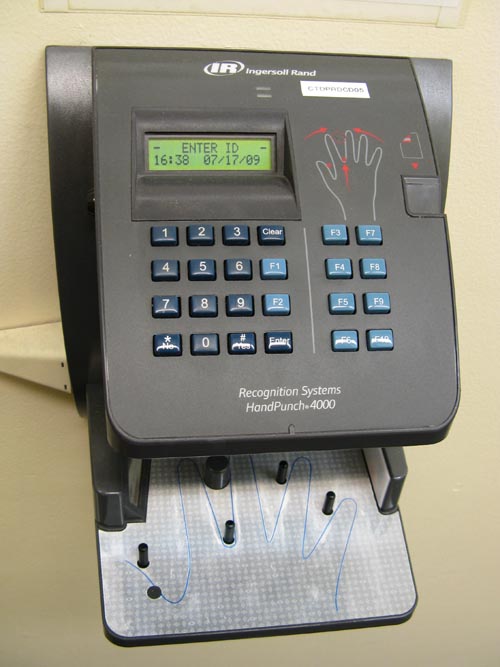 Ingersoll Rand Recognition Systems HandPunch 4000, The Arsenal, Central Park, Manhattan, July 17, 2009