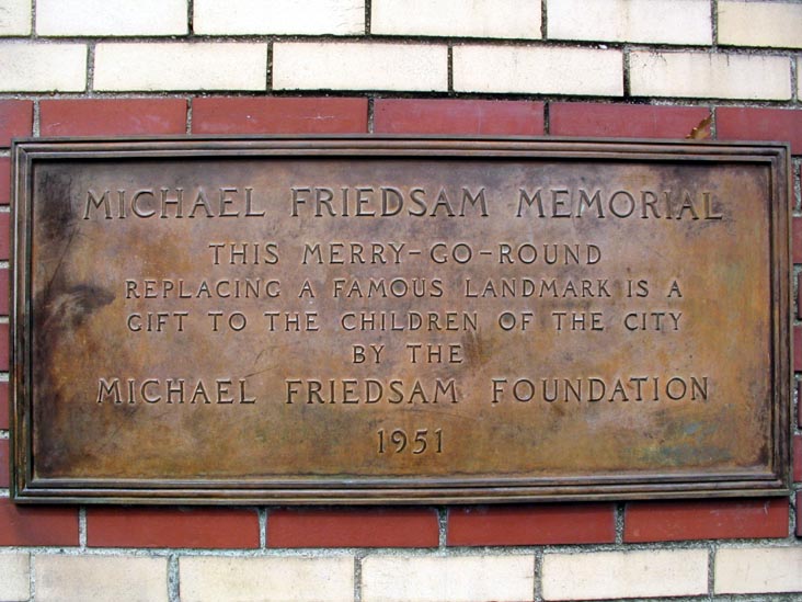 Plaque, Friedsam Memorial Carousel, Central Park, Manhattan
