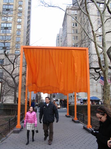 61st Street Entrance, Christo and Jeanne-Claude's Gates Project: Opening Day