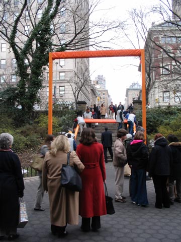 Placing Support Beams, Preparations for Christo and Jeanne Claude's The Gates Project, Central Park, February 9, 2005