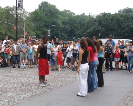 Lunchtime Acrobatics in Grand Army Plaza, Manhattan, August 11, 2004