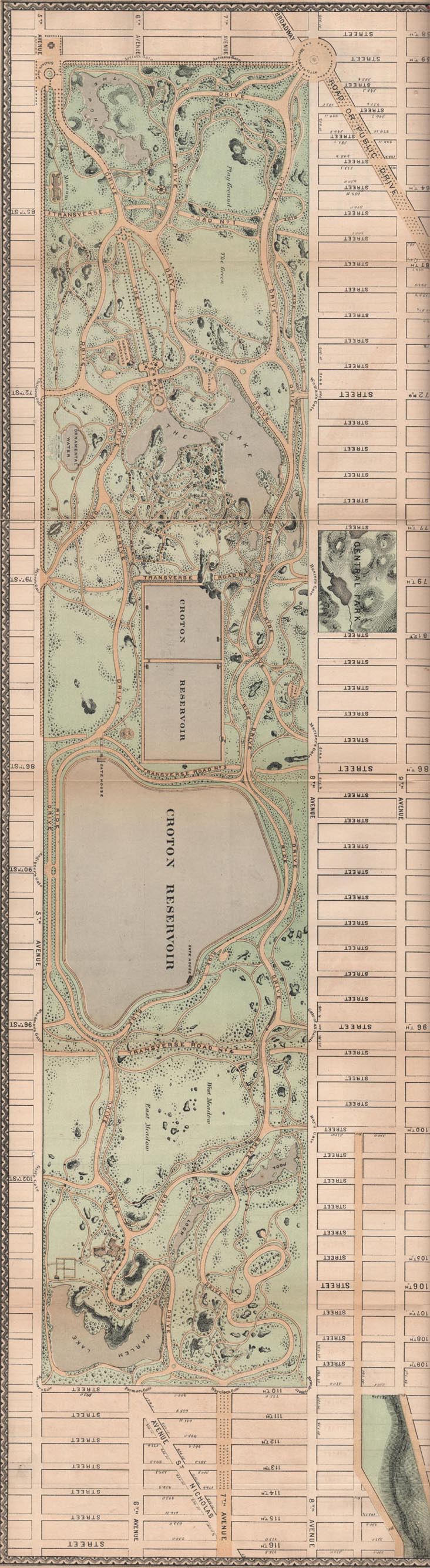 Map of Central Park, 1868 Parks Department Annual Report