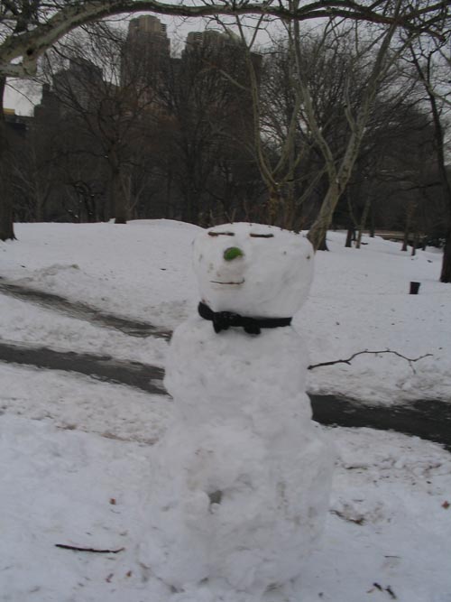 Snowman, Central Park, Manhattan, January 26, 2005