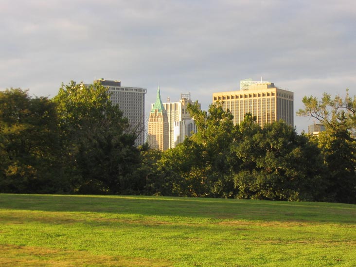 Parade Ground, Governors Island, Lower Manhattan in Distance, New York City