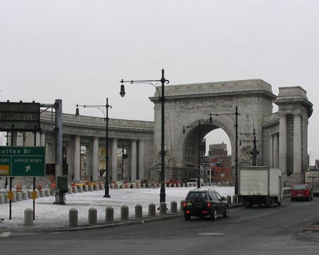 Manhattan Bridge Entrance at Canal Street, Chinatown, Manhattan