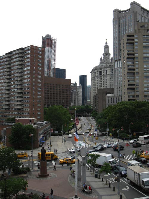 View Down Park Row From Fourth Floor of 2 East Broadway, Chinatown, Lower Manhattan