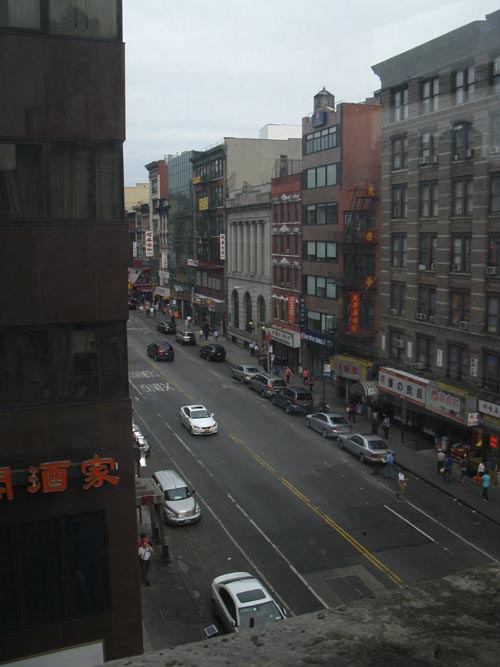 View Down East Broadway From Fourth Floor of 2 East Broadway, Chinatown, Lower Manhattan