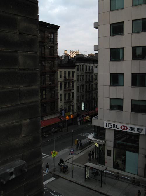 View of Manhattan Bridge Tower From Fourth Floor of 2 East Broadway, Chinatown, Lower Manhattan