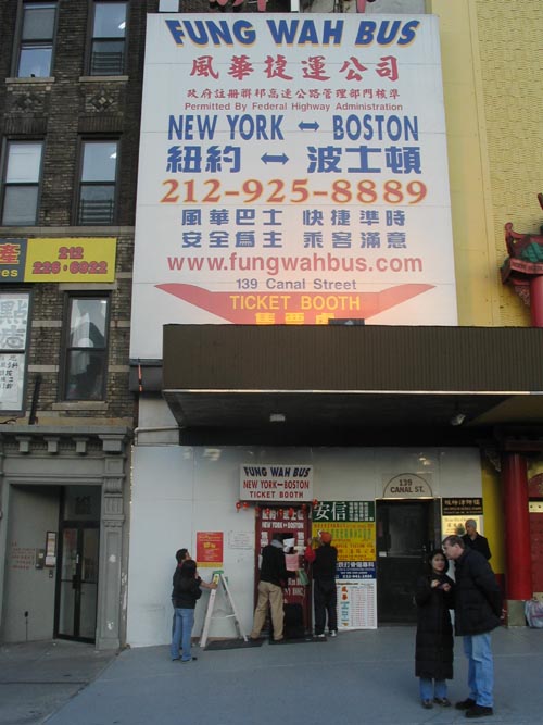 Fung Wah Bus Stop, 139 Canal Street, Chinatown, Manhattan