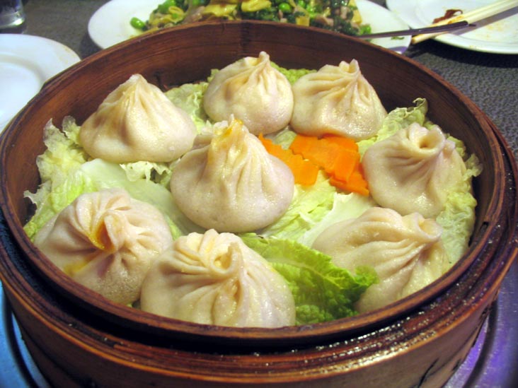 Soup Dumplings, Shanghai Cafe, 100 Mott Street, Chinatown, Manhattan