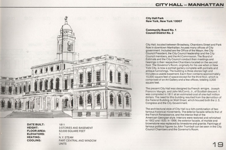 City Hall, From City of New York's Ten Year Capital Plan, FY 1984-93