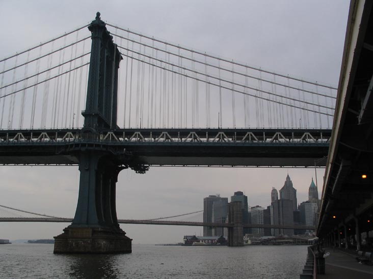 Manhattan Bridge from the East River Waterfront, Lower Manhattan