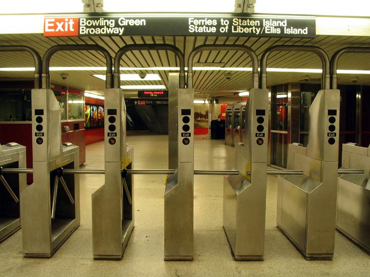 Turnstiles, Bowling Green Subway Station, Financial District, Lower Manhattan, January 12, 2008
