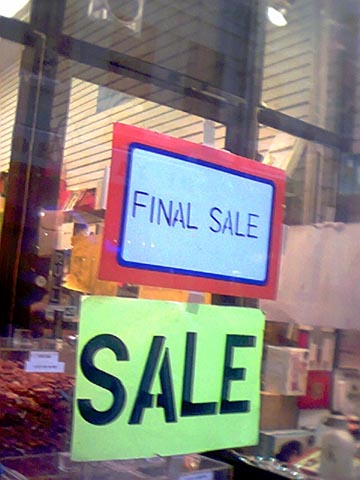 Final Sale, Nassau Street, Lower Manhattan