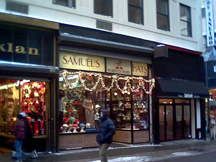 Samuel's Hats, 74 Nassau Street, Lower Manhattan