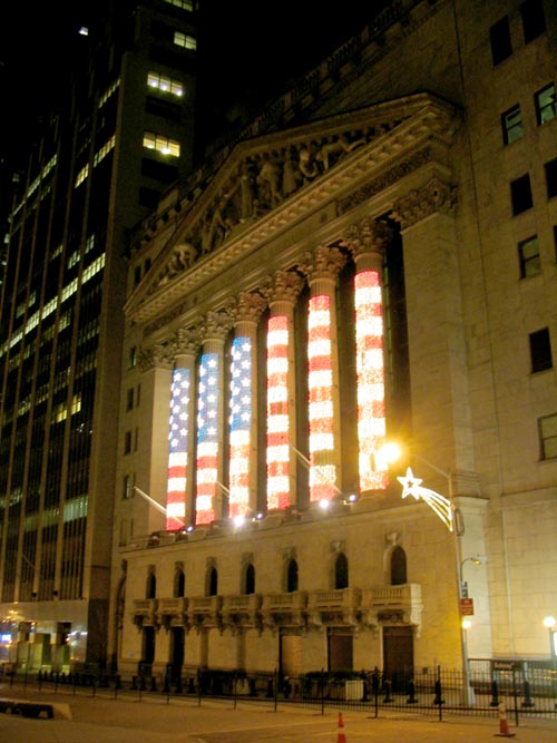 New York Stock Exchange, Broad Street and Wall Street, Financial District, Lower Manhattan, January 11, 2008