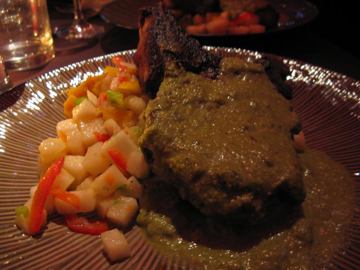 Roasted Feral Pork with a Poblano Tomatillo Sauce, Capitale, 130 Bowery Street, Lower East Side, Manhattan, April 28, 2009
