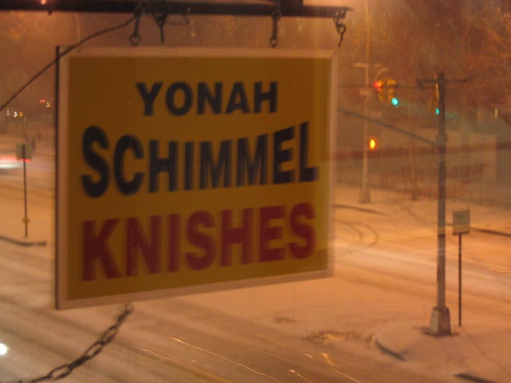 Yonah Schimmel Knish Bakery, 137 East Houston Street, Lower East Side, Manhattan, January 27, 2004