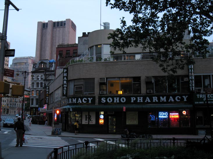 Walker Street and Sixth Avenue, SW Corner, Tribeca Park, Tribeca, Lower Manhattan, June 3, 2010
