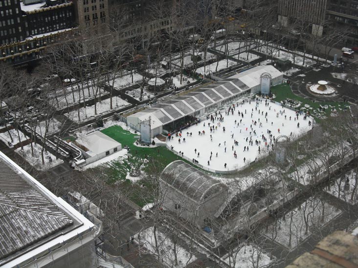 Ice Skating Rink, Bryant Park From 11 West 42nd Street, Midtown Manhattan, January 19, 2009