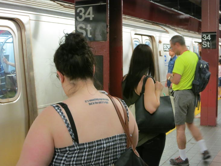 N-R-Q Platform, 34th Street-Herald Square Subway Station, Midtown Manhattan, August 25, 2013