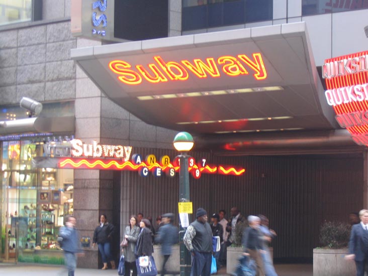 Subway Entrance, Times Square Subway Station, 42nd Street and Seventh Avenue, NW Corner, Times Square, Midtown Manhattan