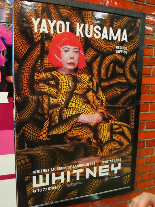 Yayoi Kusama Poster, 49th Street Subway Station, Midtown Manhattan, August 18, 2012