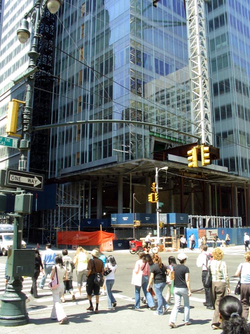 Bank of America Tower Progress, 42nd Street and Sixth Avenue, NW Corner, Midtown Manhattan, August 14, 2007