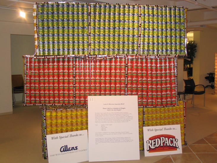 Leslie E. Robertson Associates' "There CAN Be a Solution to Hunger" Entry (Rubik's Cube On Its Side), Canstruction 2005