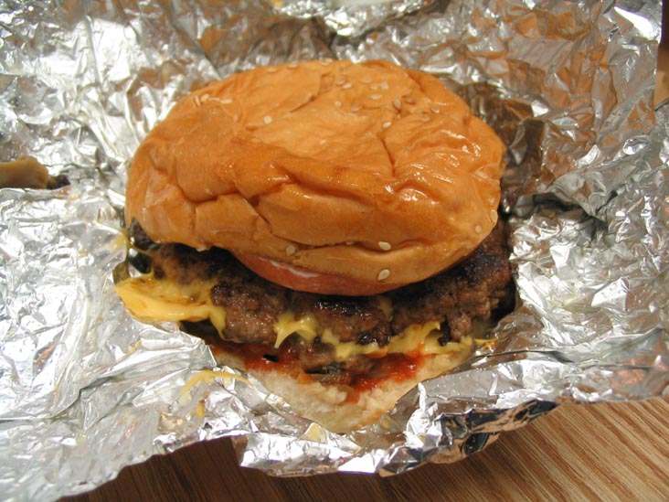 Double Cheeseburger, Five Guys Famous Burgers and Fries, 43 West 55th Street, Midtown Manhattan
