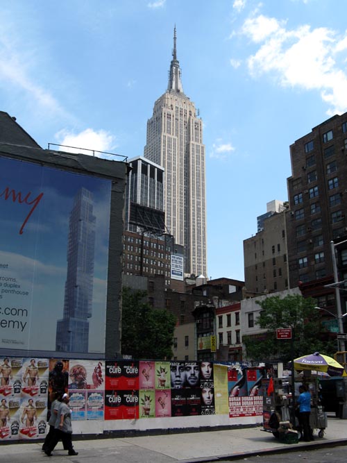 Empire State Building From 28th Street and Sixth Avenue, NW Corner, Midtown Manhattan