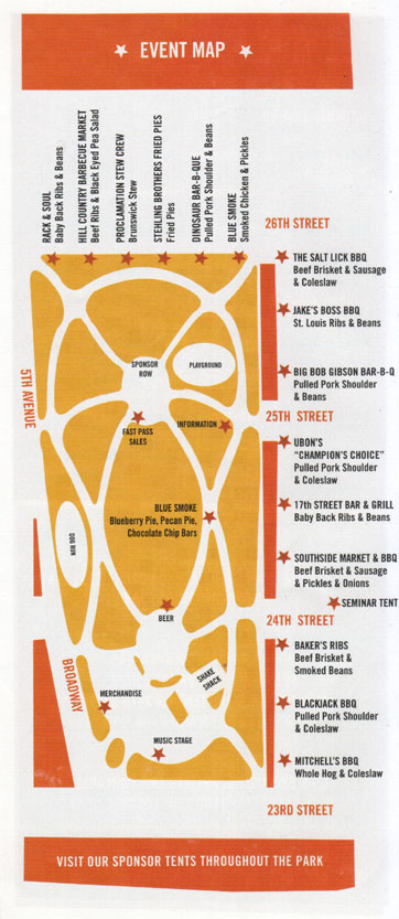 Event Map, 5th Annual Big Apple Barbecue Block Party, Madison Square Park, Midtown Manhattan