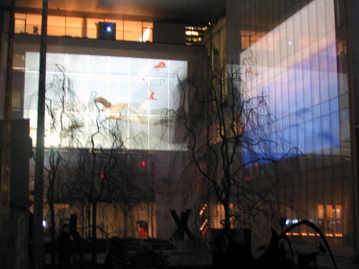 Doug Aitken's "Sleepwalkers," MoMA, 11 West 53 Street, Midtown Manhattan
