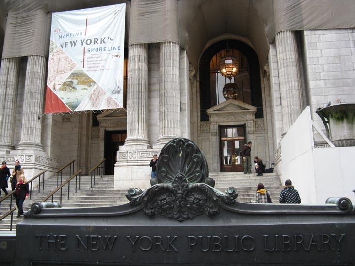 New York Public Library, Fifth Avenue and 42nd Street, Midtown Manhattan, October 16, 2009