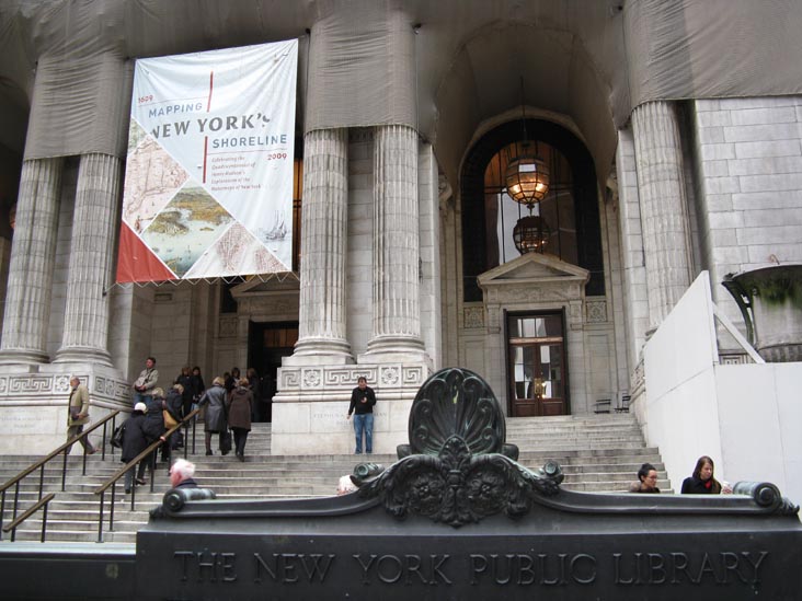 New York Public Library, Fifth Avenue and 42nd Street, Midtown Manhattan, October 16, 2009
