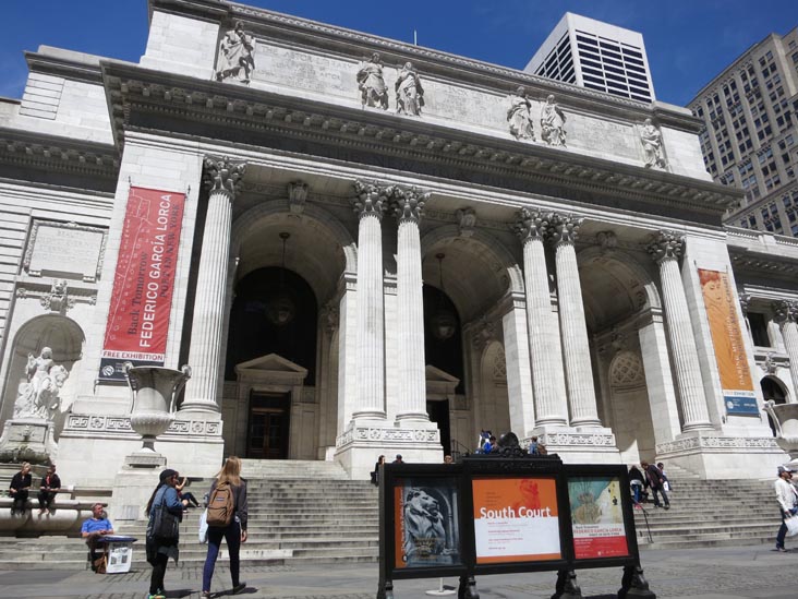 New York Public Library, Fifth Avenue and 42nd Street, Midtown Manhattan, April 30, 2013