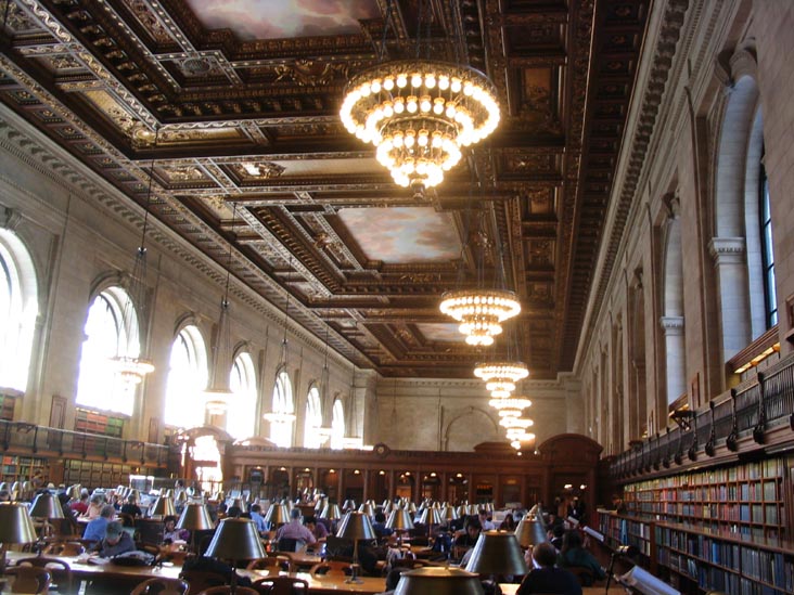 New York Public Library Reading Room, New York Public Library, Fifth Avenue at 42nd Street, Midtown Manhattan, April 16, 2004