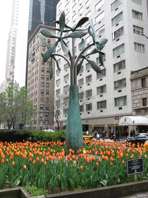James Surls' Standing Vase With Five Flowers, 57th Street and Park Avenue, Midtown Manhattan, April 21, 2009