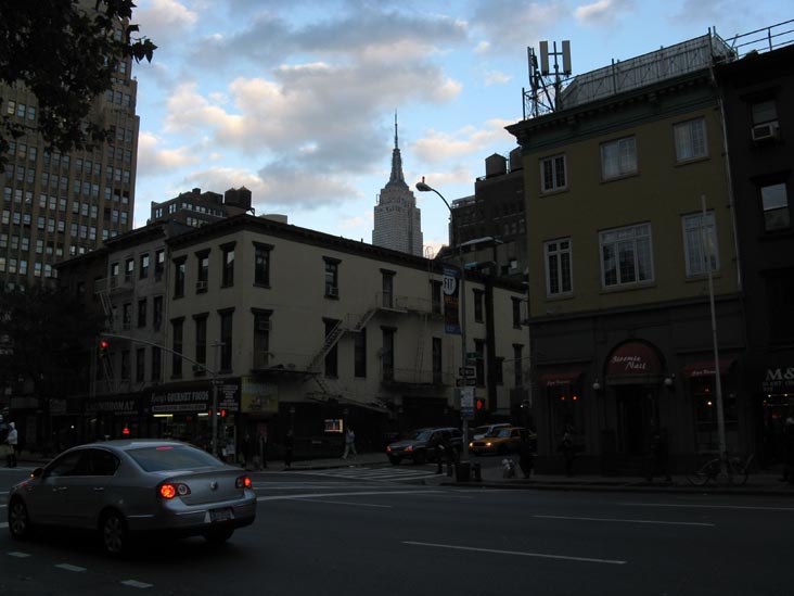 Empire State Building From Eighth Avenue and 25th Street, SW Corner, Penn South, Midtown Manhattan