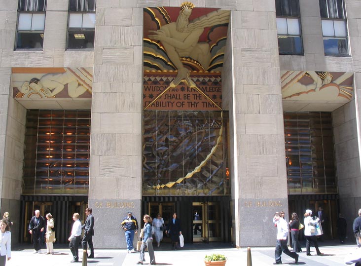 GE Building Entrance, Rockefeller Center, Midtown Manhattan