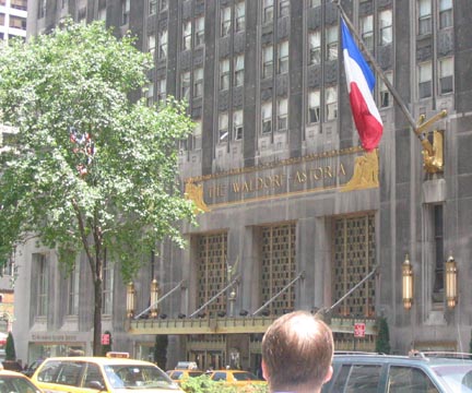 Waldorf-Astoria entrance, East side of Park Avenue between 49th and 50th Streets, Midtown Manhattan