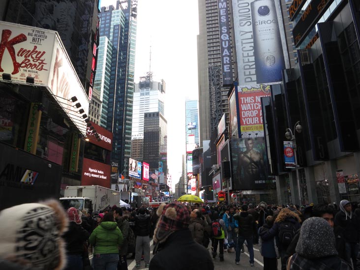 48th Street and Broadway, Times Square, Midtown Manhattan, December 31, 2012, 2:47 p.m.