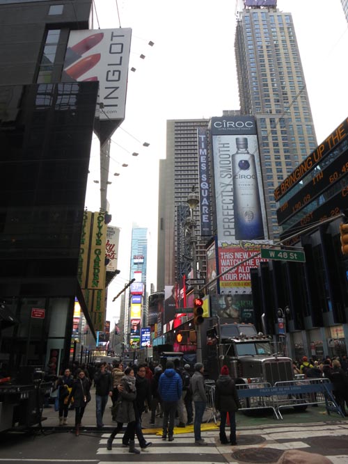 48th Street and Broadway, Times Square, Midtown Manhattan, December 31, 2012, 2:48 p.m.