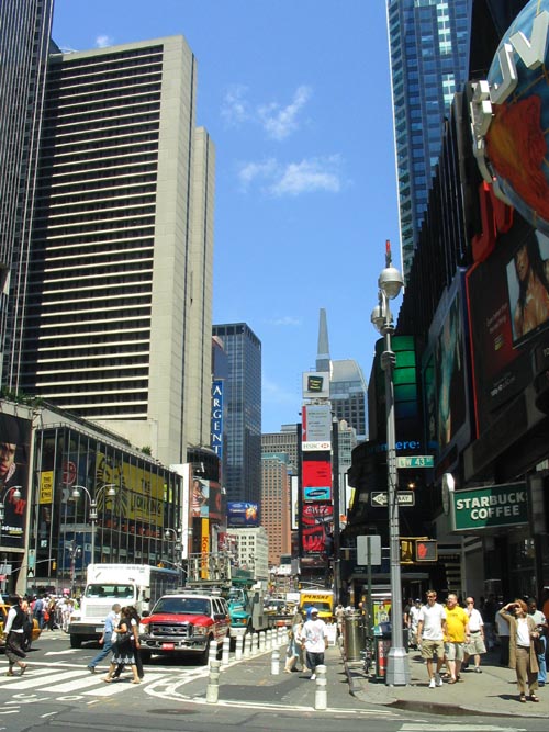 Looking North From 43rd Street and Broadway, Times Square, Midtown Manhattan