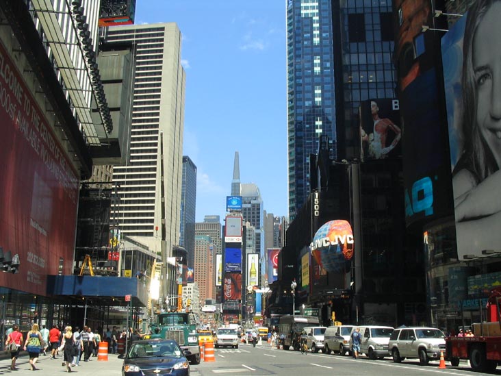 Looking North From 42nd Street and Broadway, Times Square, Midtown Manhattan