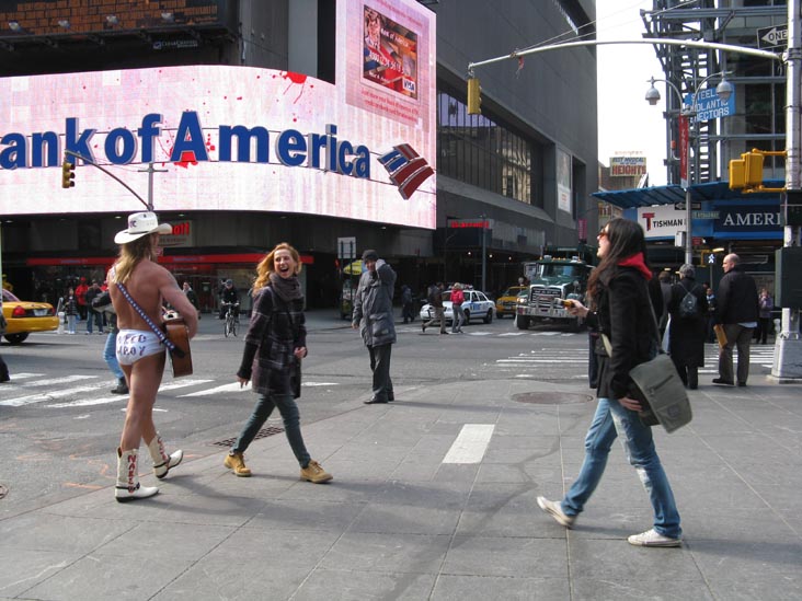 Naked Cowboy, Duffy Square, Times Square, Midtown Manhattan, February 26, 2009