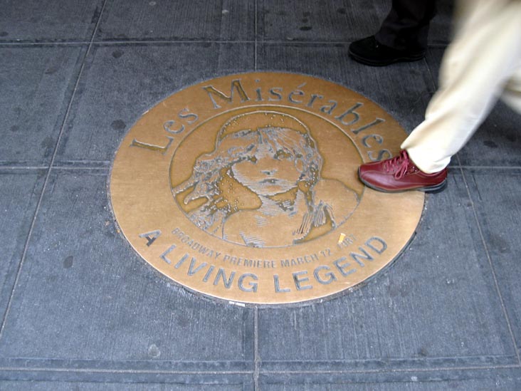Les Misérables Medallion, Imperial Theatre, 249 West 45th Street, Midtown Manhattan, May 8, 2008