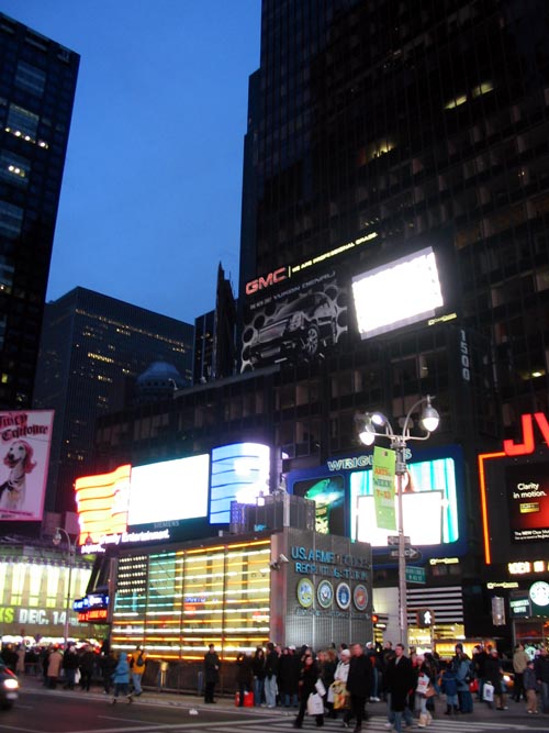 43rd Street and Seventh Avenue, NE Corner, Times Square, Midtown Manhattan, December 15, 2007