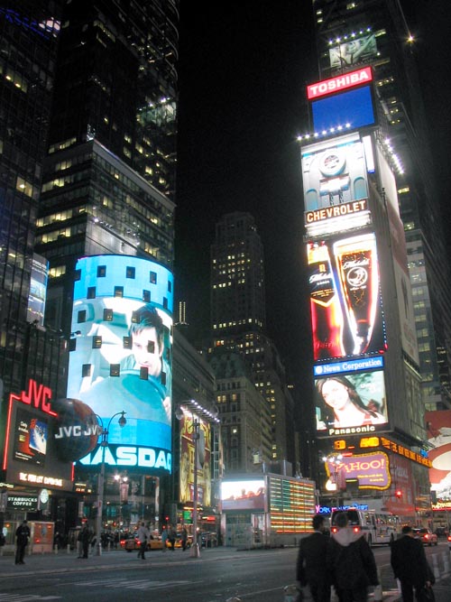 One Times Square, Times Square From 44th Street and Seventh Avenue, Midtown Manhattan