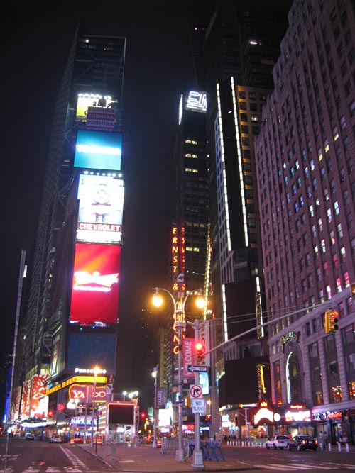 44th Street and Broadway, Looking South, Times Square, Midtown Manhattan, May 3, 2009, 3:18 a.m.